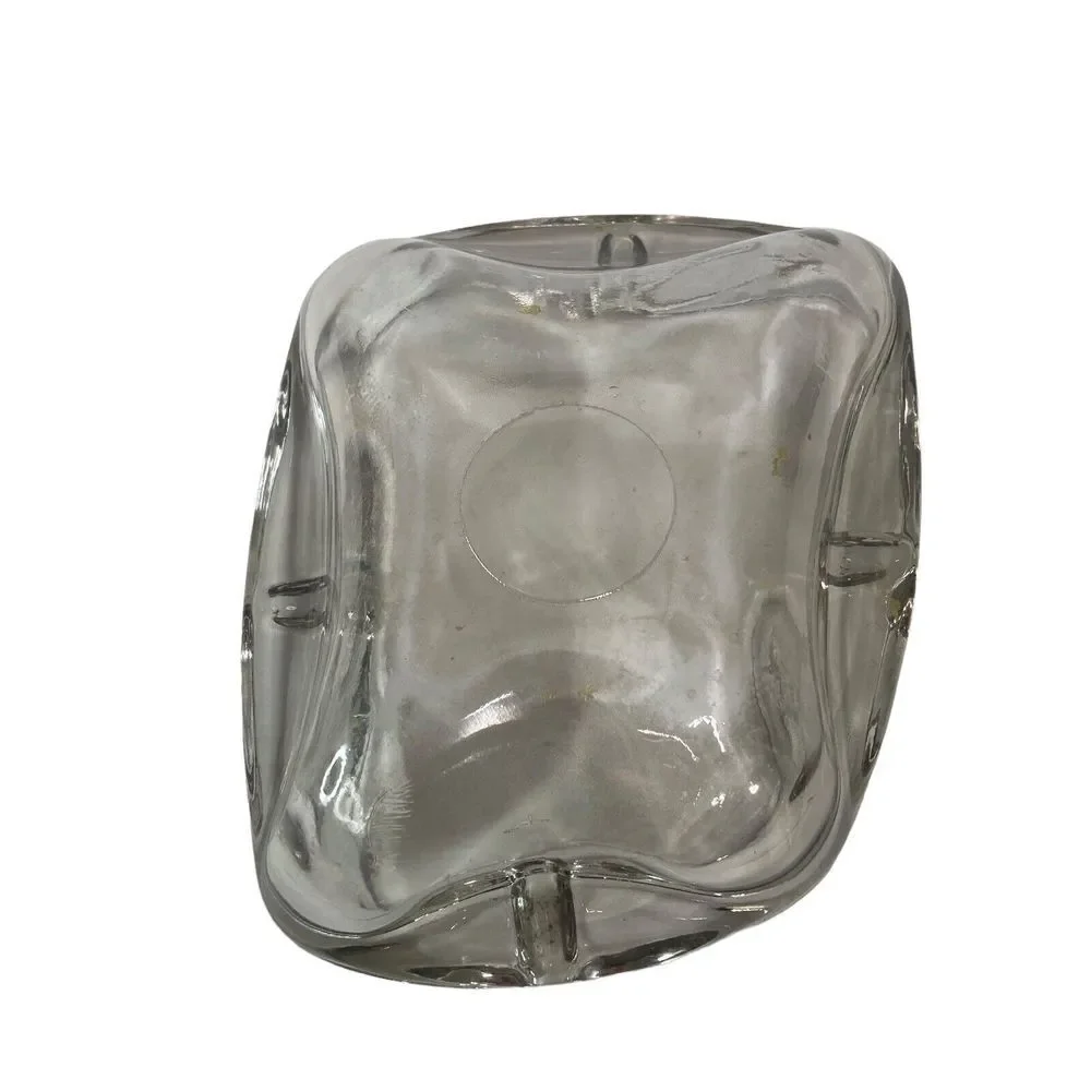 Vintage Thick Glass Ashtray 70's Vintage Glass Cigarette Holder MCM - Picture 13 of 16